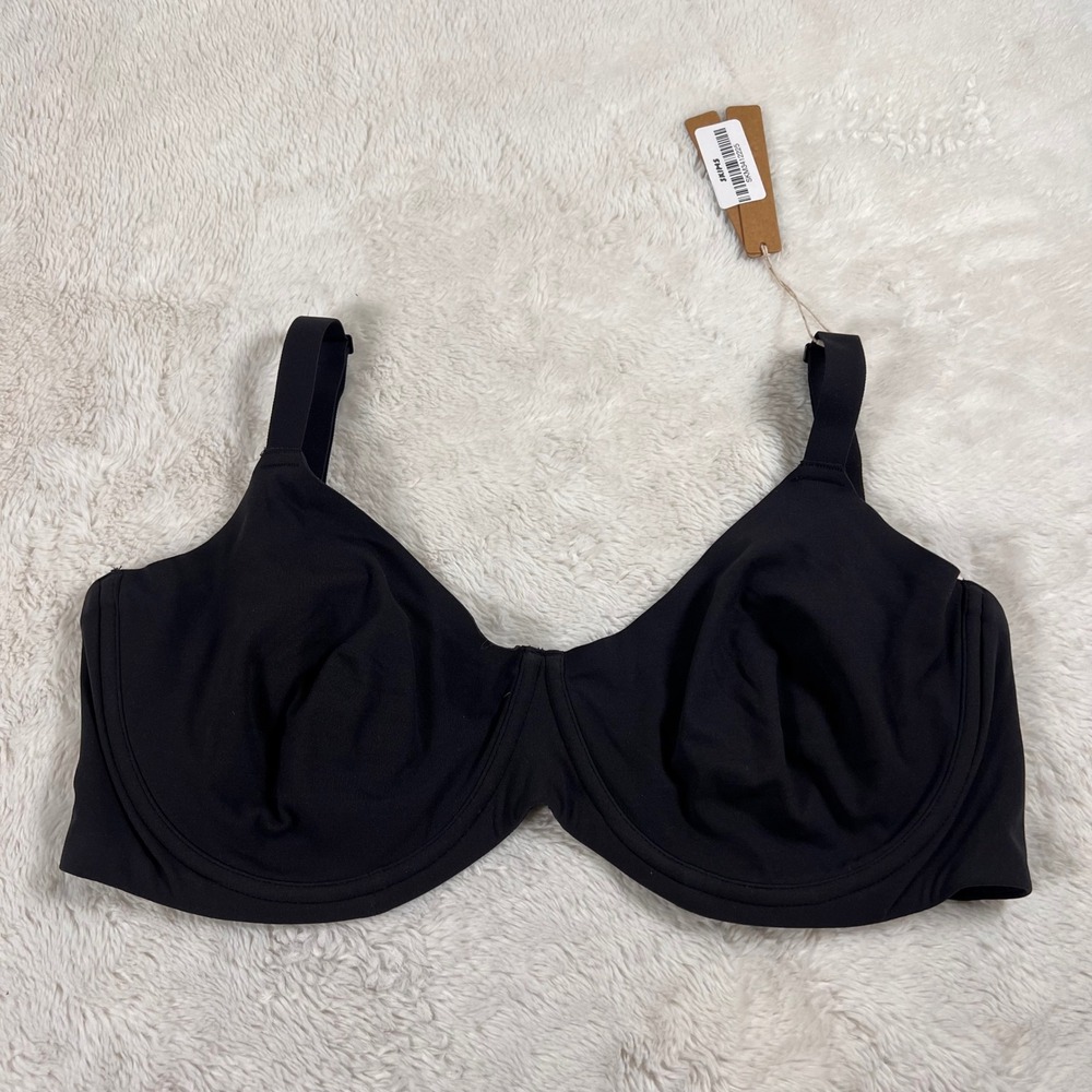 SKIMS Fits Everybody Unlined Demi Bra Onyx Black 40DDD BR-UWR-2293 NWT Underwire